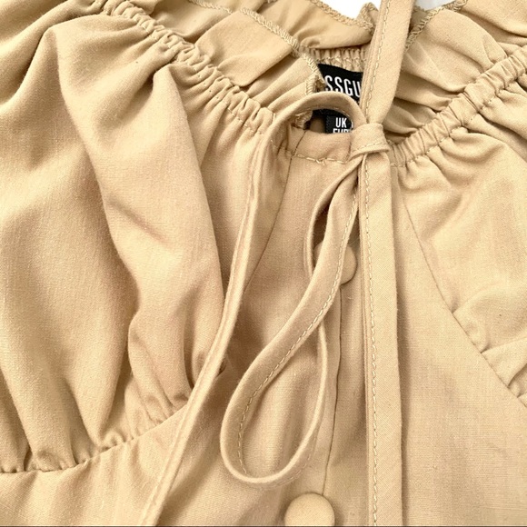 Beige Puffed Sleeves Corset Top - Picture 5 of 7